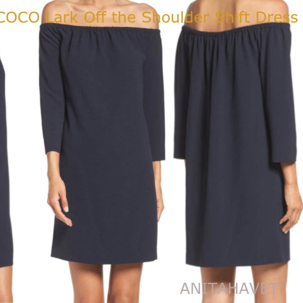 FELICITY & COCO Lark Off the Shoulder Shift Dress